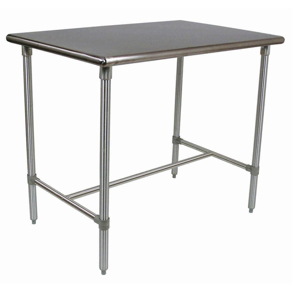 John Boos BBSS4824 48" 16 ga Work Table w/ Open Base & 300 Series Stainless Flat Top
