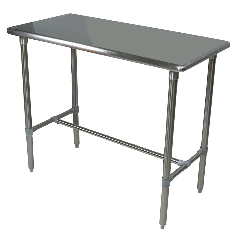 John Boos BBSS4824-40 48" 16 ga Work Table w/ Open Base & 300 Series Stainless Flat Top