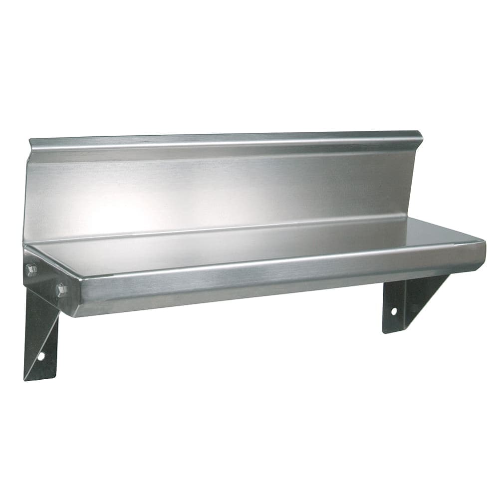 John Boos BHS548R6 5x48" Wall Shelf - 4" Riser, 16 ga Stainless