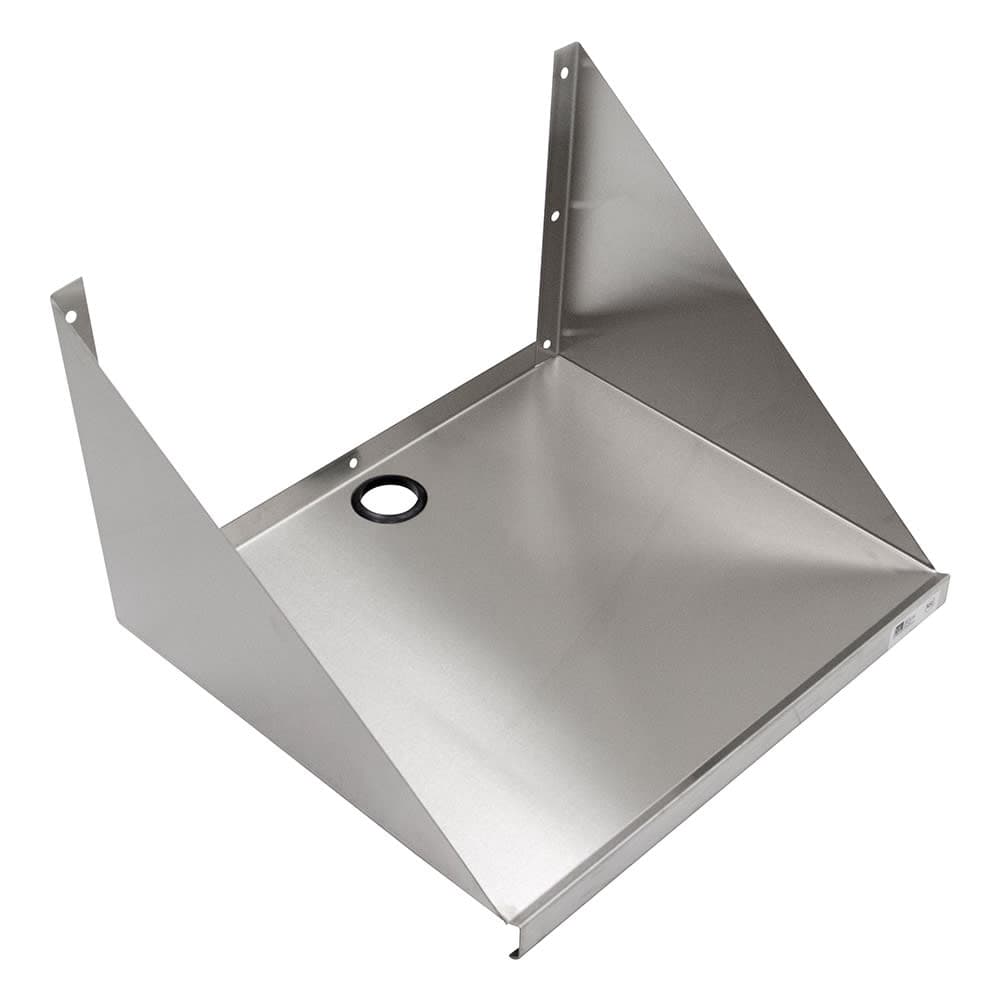 John Boos BMS2024 Solid Wall Mounted Microwave Shelf, 24"W x 20"D, Stainless