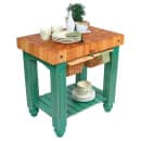John Boos CU-GB3624 36" Gathering Block Table II, Hard Maple Top w/ Basil Green Base thumbnail 2