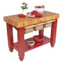 John Boos CU-GB4824 48" Gathering Block Table III, Hard Maple Top w/ Barn Red Base thumbnail 2