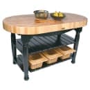 John Boos CU-HAR60 60" Oval Butcher Block, Hard Maple Top w/ Caviar Black Base thumbnail 2