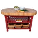 John Boos CU-HAR60 60" Oval Butcher Block, Hard Maple Top w/ Barn Red Base thumbnail 2