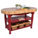 John Boos CU-HAR60 60" Oval Butcher Block, Hard Maple Top w/ Barn Red Base thumbnail 3
