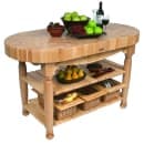 John Boos CU-HAR60 60" Oval Butcher Block, Hard Maple Top w/ Natural Maple Base thumbnail 2