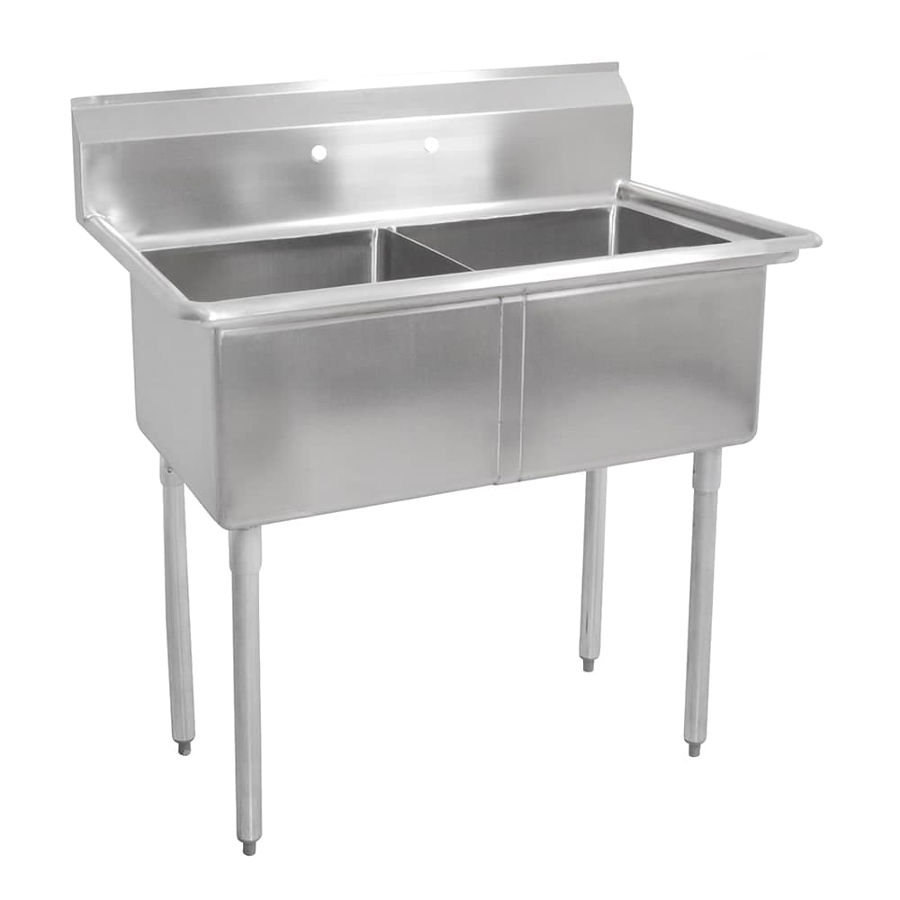 John Boos E2S8-24-14 53" 2 Compartment Sink w/ 24"L x 24"W Bowl, 14" Deep