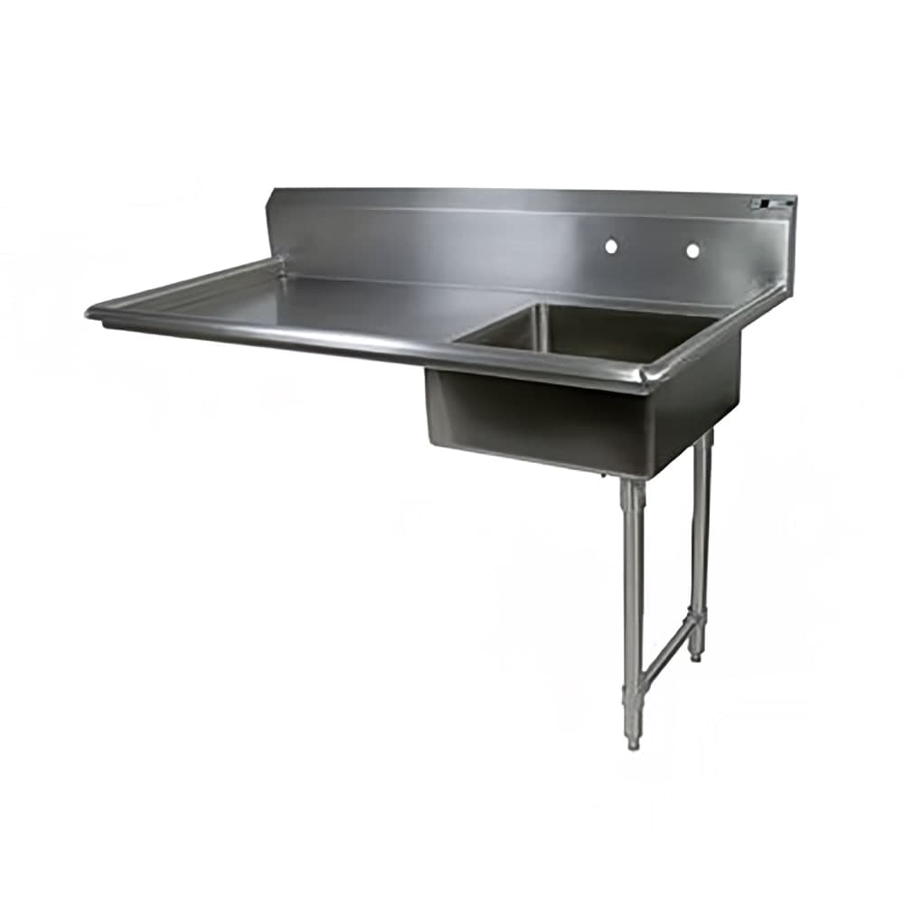 John Boos EDTS8-S30-50UCR 50" Undercounter Soiled Dishtable w/ 18 ga Stainless Legs, R to L
