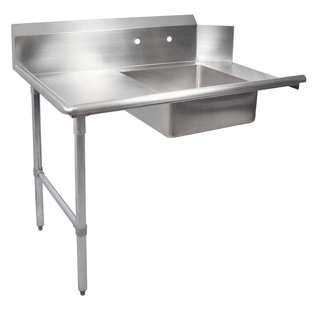 John Boos EDTS8-S30-L48 48" Soiled Dishtable w/ Galvanized Legs & 18 ga Stainless Top, L to R