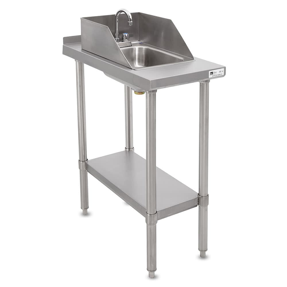 John Boos EFT8-3018SSK-S-X Equipment Filler Table w/ Drop In Sink, Rear Upturn, 18x30