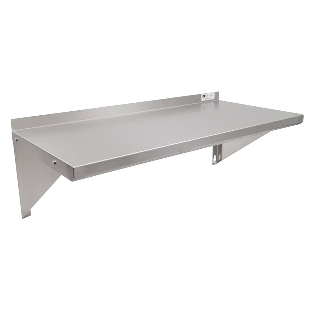 John Boos EWS8-1624 Solid Wall Mounted Shelf, 24"W x 16"D, Stainless