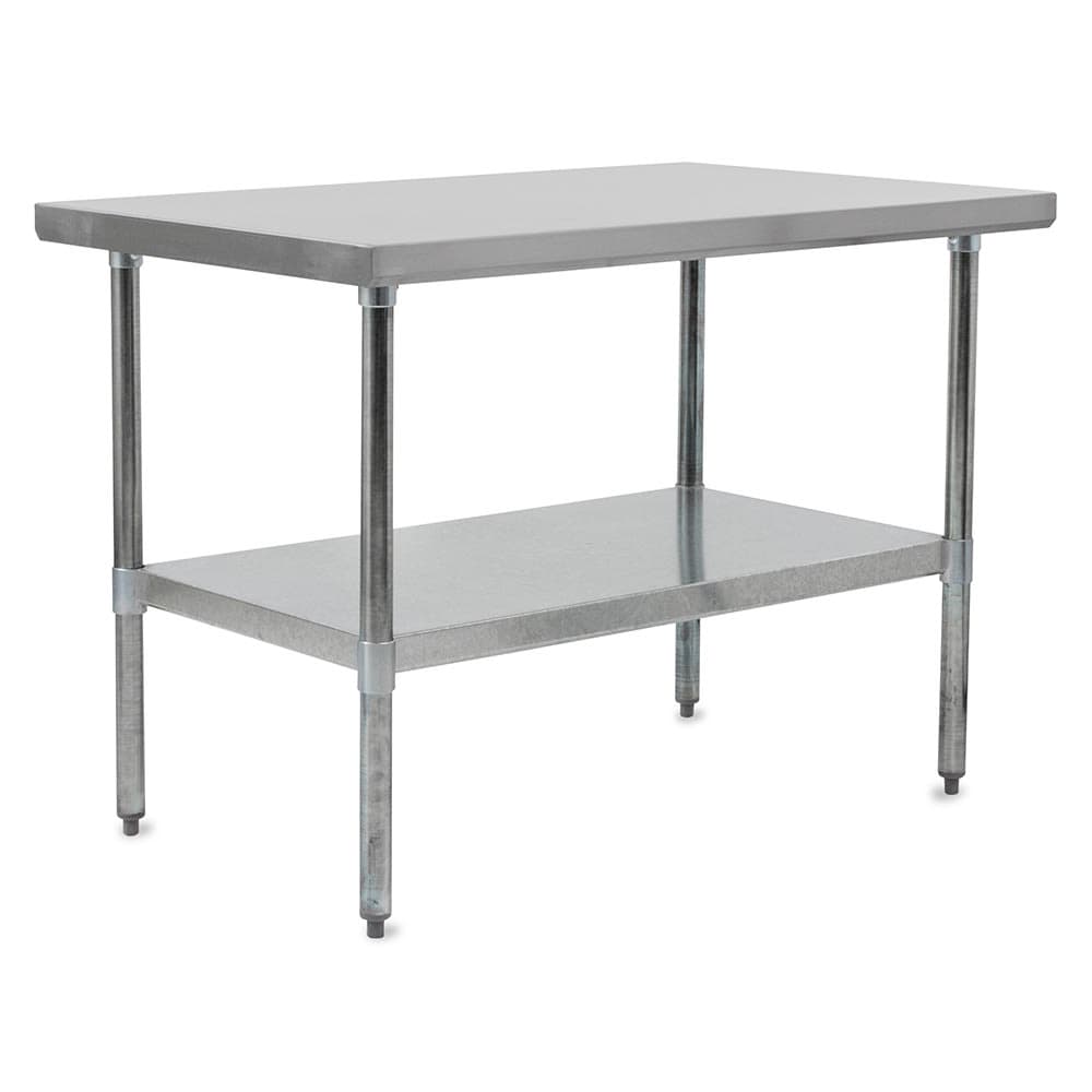 John Boos FBLG3024 30" 18 ga Work Table w/ Undershelf & 430 Series Stainless Flat Top