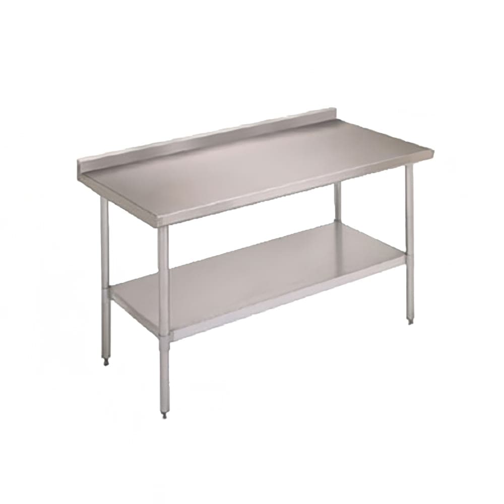 John Boos FBLGR5-3030 30" 18 ga Work Table w/ Undershelf & 430 Series Stainless Top, 5" Backsplash