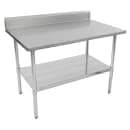 John Boos FBLGR5-7224 72" 18 ga Work Table w/ Undershelf & 430 Series Stainless Top, 5" Backsplash thumbnail 2