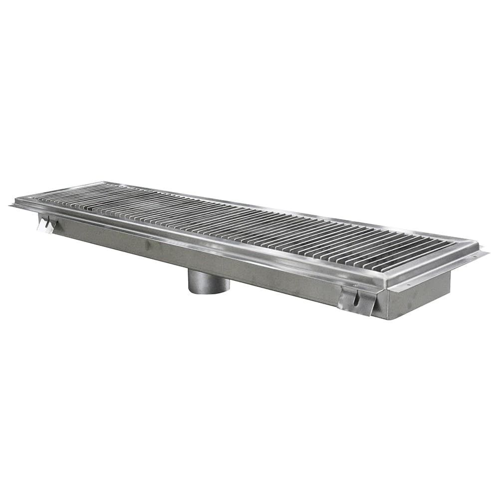 John Boos FTSG-1236 Floor Trough w/ Mounting Flange & Removable Subway Grate, 12" x 36"
