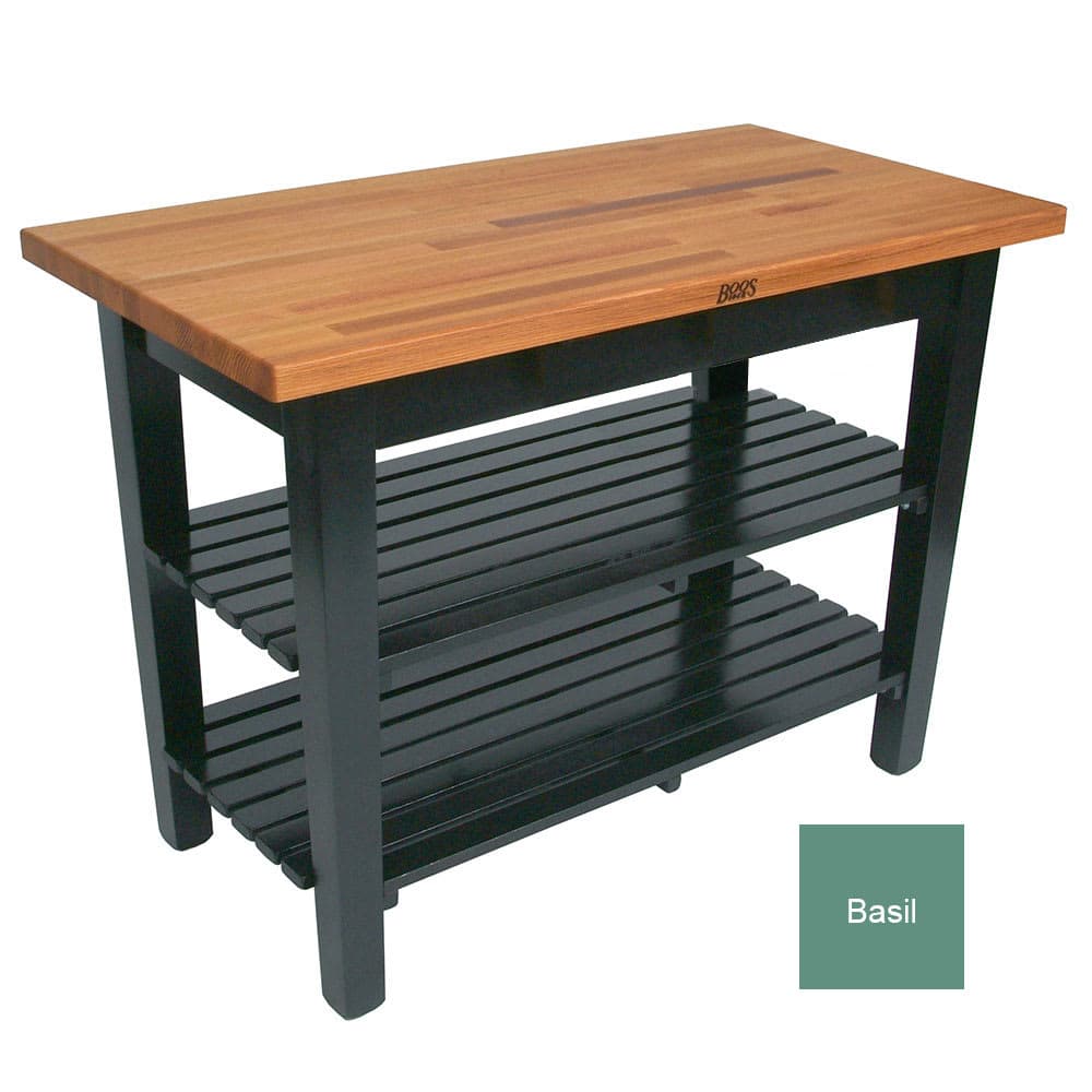 John Boos OC4825-2S American Heritage Oak C Table, 2 Shelves, 48 x 35" H, Basil