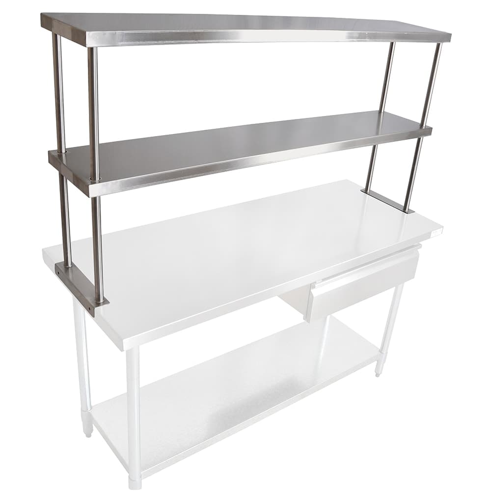 John Boos OS-ED-1872 Double Economy Overshelf, 18 ga Stainless, 18" x 72"