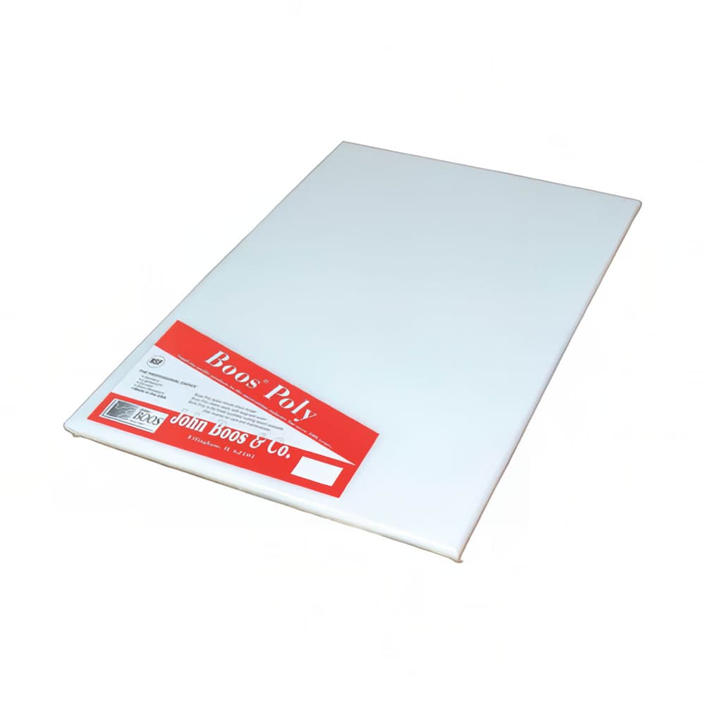 John Boos P1099 Cutting Board, Reversible Poly, Shrink Wrapped, 6 x 8 x  1/2", White