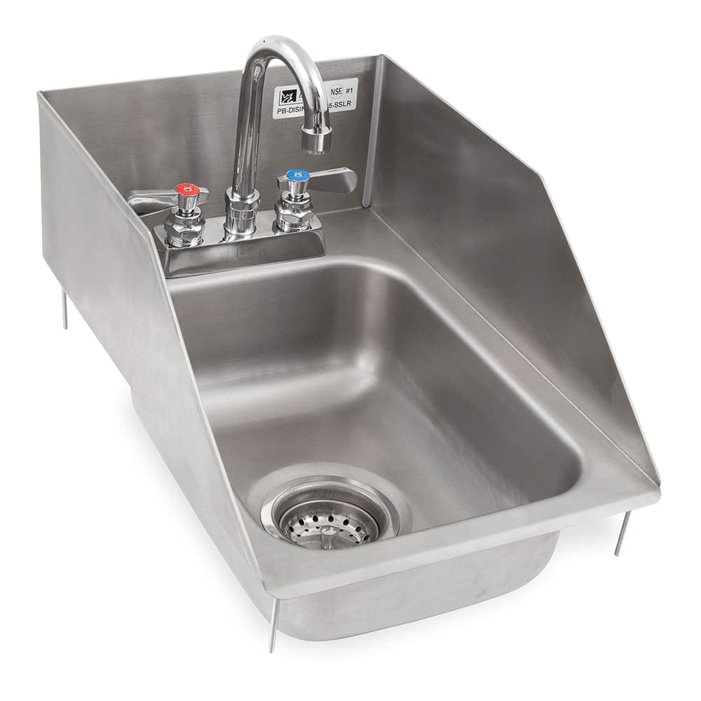 John Boos PB-DISINK101405-P-SSLR 12 1/2" 1 Compartment Sink w/ 10"L x 14"W Bowl, 5" Deep