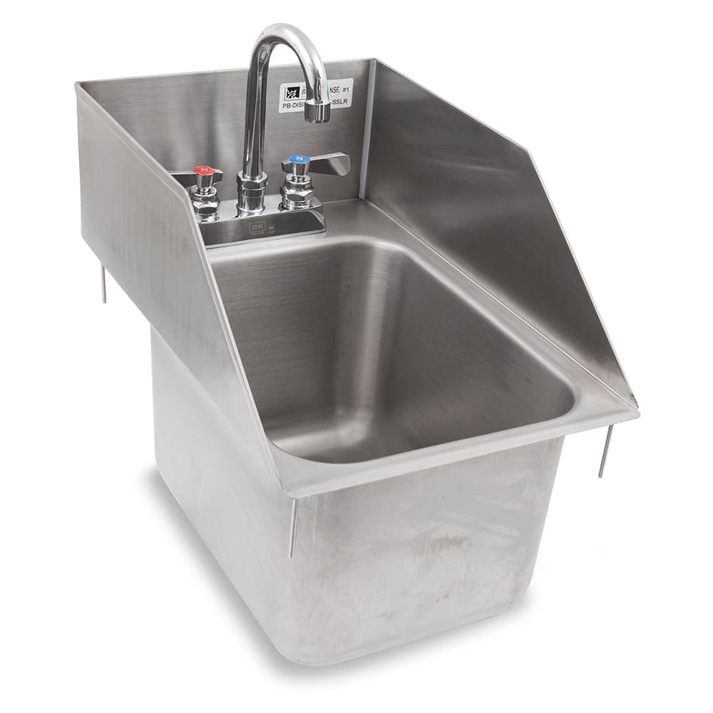 John Boos PB-DISINK101410-P-SSLR 12 1/2" 1 Compartment Sink w/ 10"L x 14"W Bowl, 10" Deep