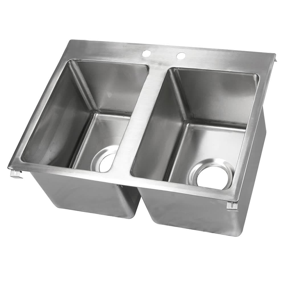 John Boos PB-DISINK141610-2-X (2) Compartment Drop In Sink - 33" x 22", Stainless Steel