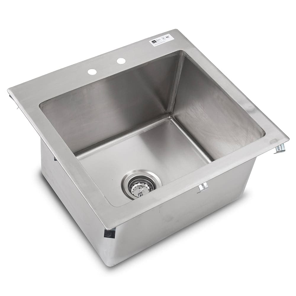 John Boos PB-DISINK201612 (1) Compartment Drop-in Sink - 20" x 16", Drain Included