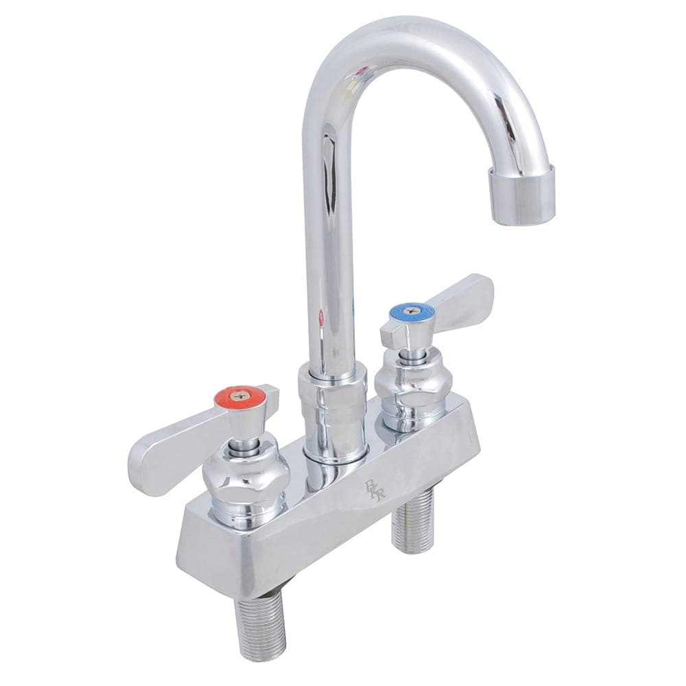 John Boos PBF-4DM-3GLF Deck Mount Faucet - 3" Gooseneck Spout, 4" Centers