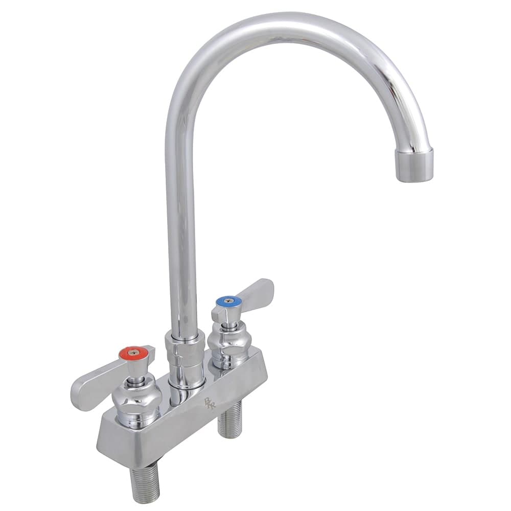 John Boos PBF-4DM-8GLF Deck Mount Faucet - 8" Gooseneck Spout, 4" Centers