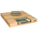 John Boos PM18180225-P-RK Gift Collection w/ 18x18x2 1/4" Cutting Board, Pan & Rocker Knife, Cream thumbnail 2