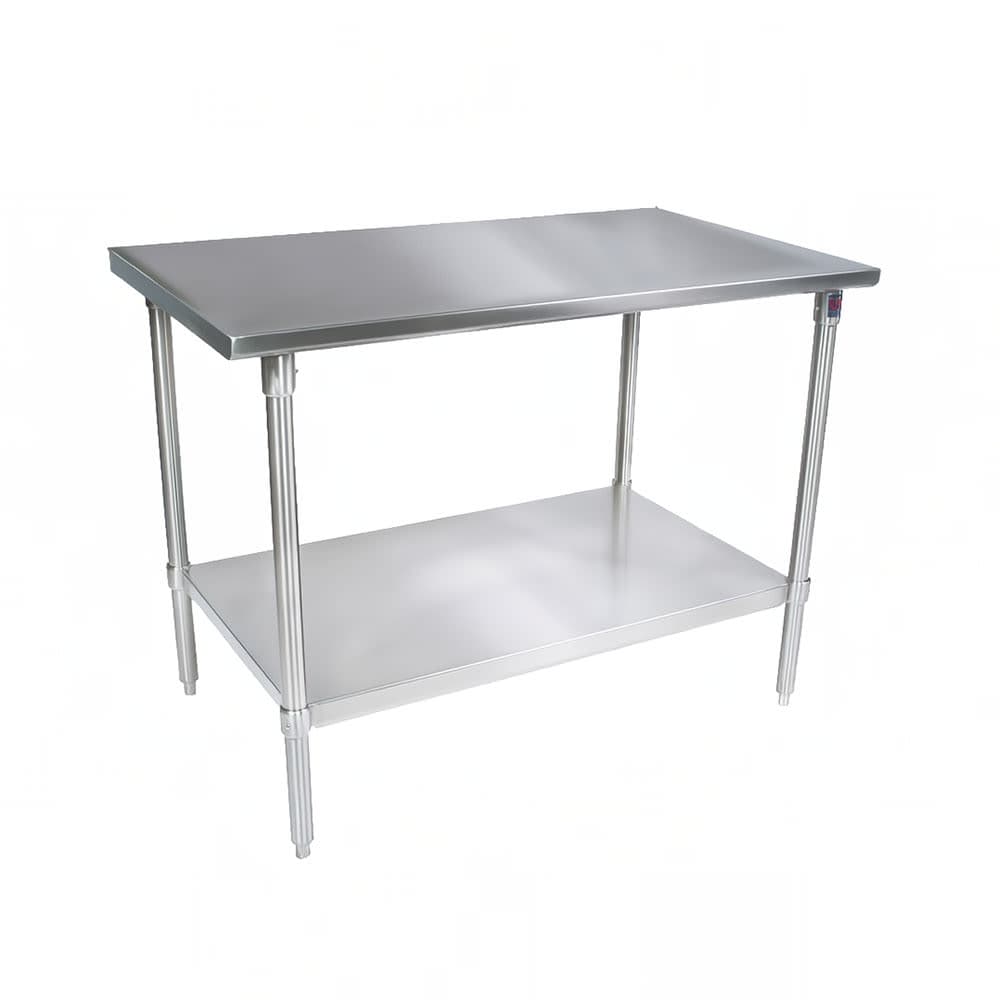 John Boos ST4-2448GSK 48" 14 ga Work Table w/ Undershelf & 300 Series Stainless Flat Top