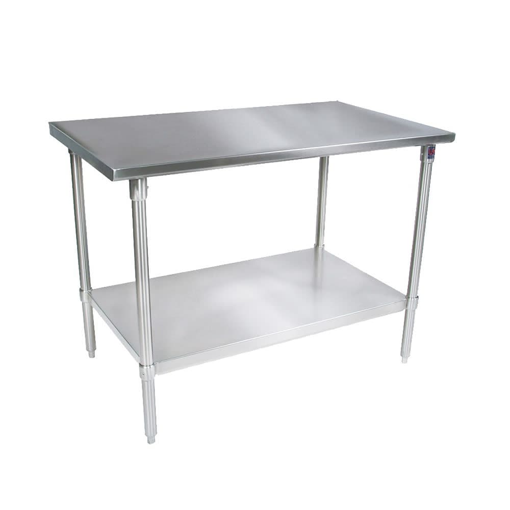 John Boos ST4-2472GSK 72" 14 ga Work Table w/ Undershelf & 300 Series Stainless Flat Top