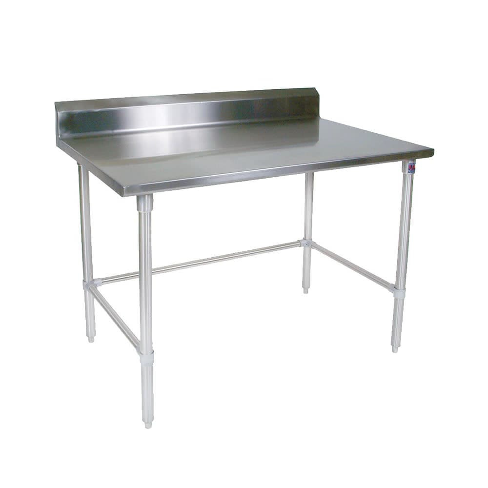 John Boos ST4R5-24120GBK 120" 14 ga Work Table w/ 300 Series Stainless Top, 5" Backsplash