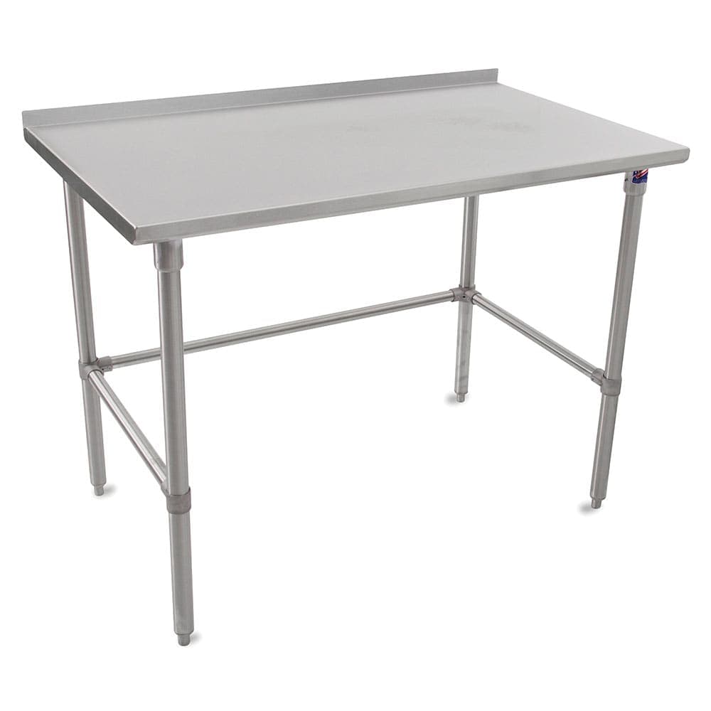 John Boos ST6R1.5-3660SBK-X 60" 16 ga Work Table w/ 300 Series Stainless Top, 1 1/2" Backsplash