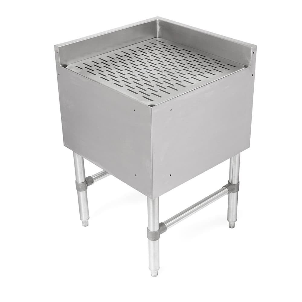 John Boos UBDB-2121-90-IC-X Freestanding Underbar Drainboard w/ 3" Backsplash - 21"W x 21"D x 32 1/2"H