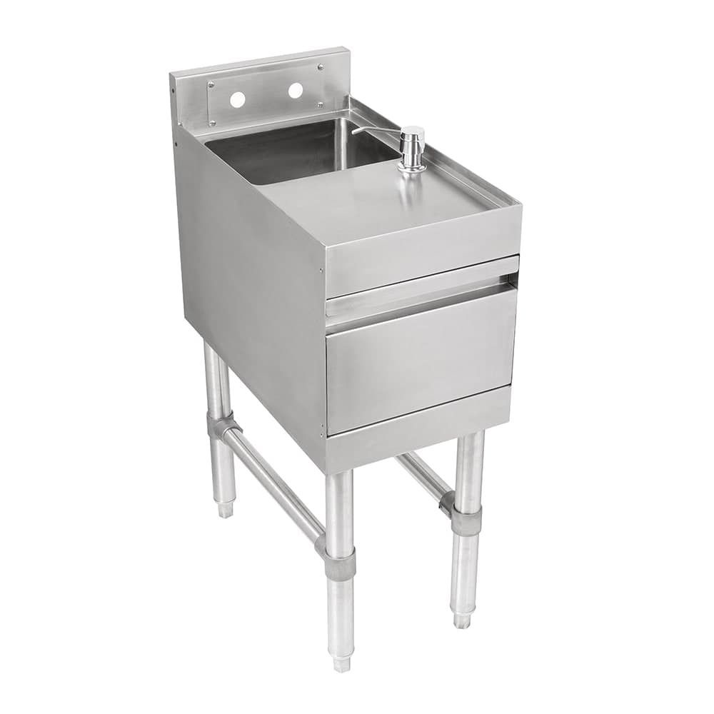 John Boos UBHS-2112-X Underbar Hand Sink w/ Stainless Steel Legs, 12"W x 21"D x 33 1/2"H