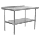 John Boos UFBLS4818 48" 18 ga Work Table w/ Undershelf & 430 Series Stainless Top, 1 1/2" Backsplash thumbnail 2