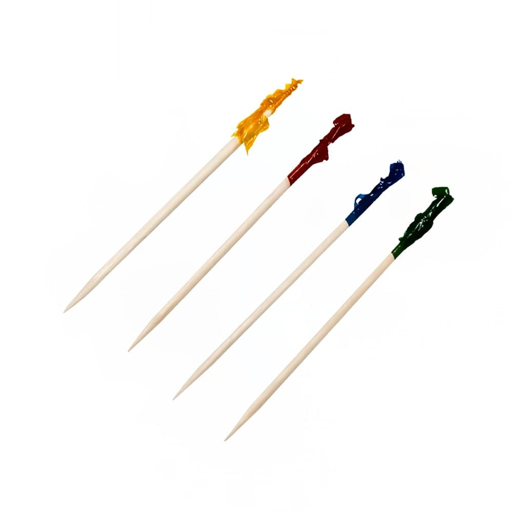 Handgards 3" Wood Frill Picks, Assorted Colors (305214008)