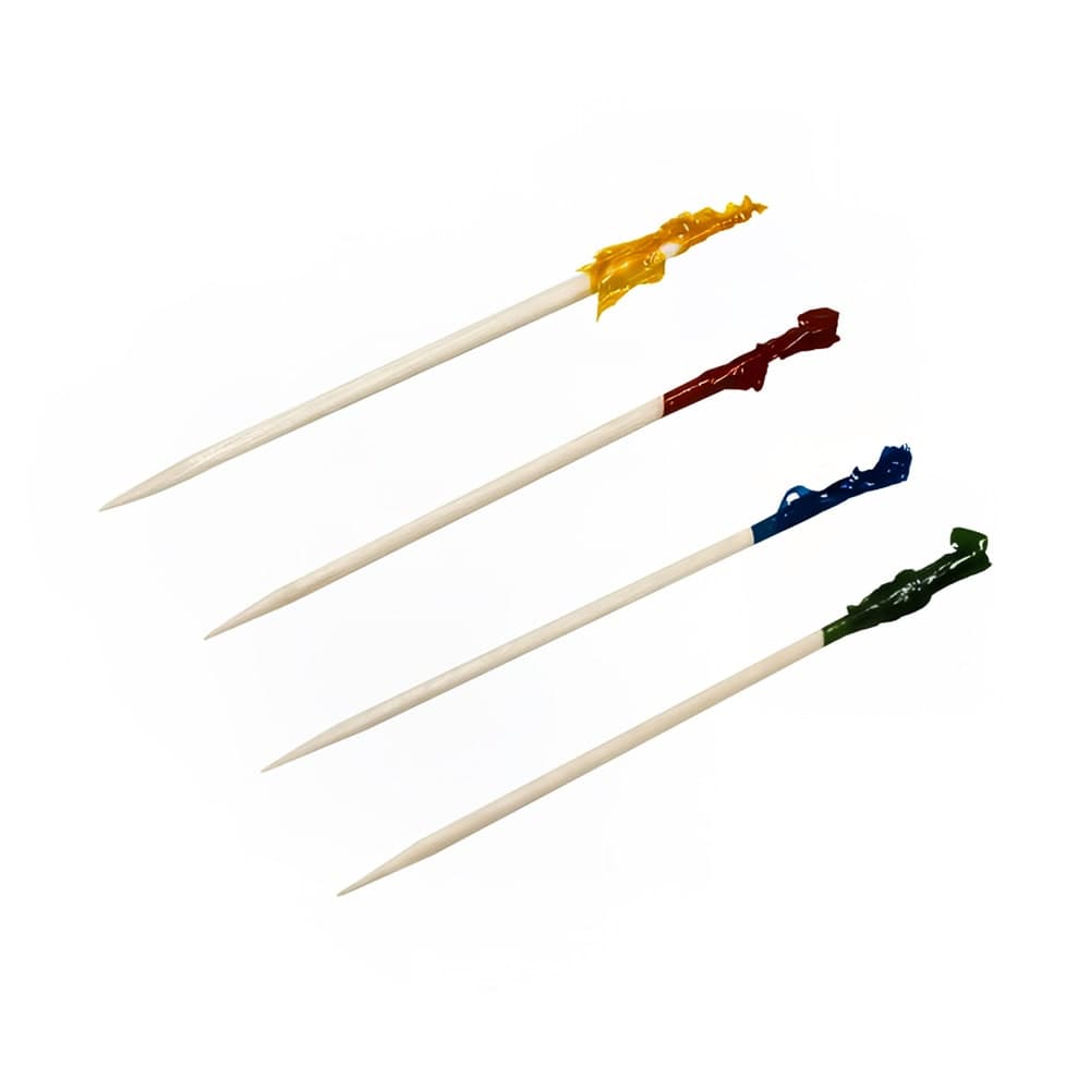 Handgards 4" Wood Frill Picks, Assorted Colors (305214009)
