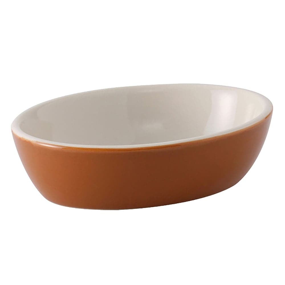Tuxton B3K-160 16 oz Oval DuraTux®© Casserole Dish - Ceramic, Autumn/Eggshell