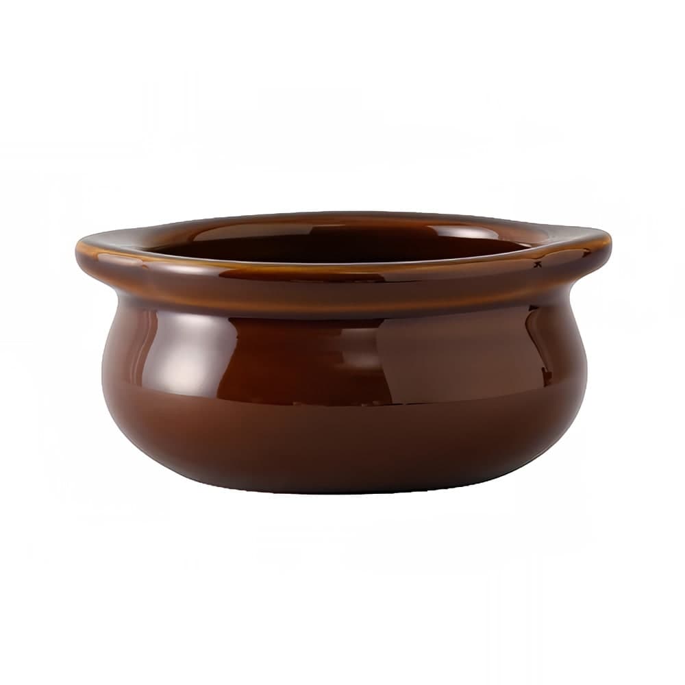 Tuxton BAS-1003 10 oz Onion Soup Crock - Ceramic, Caramel