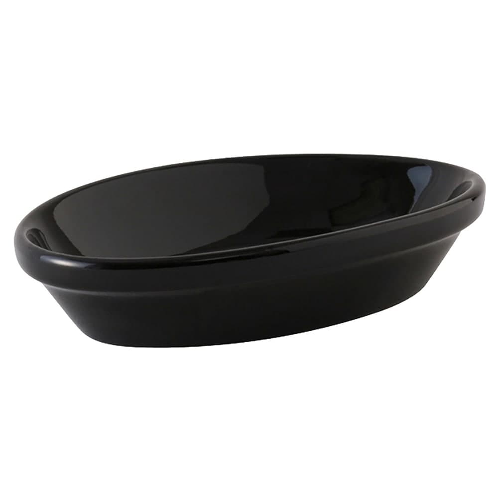 Tuxton BBK-0803 8 oz Oval DuraTux®© Casserole Dish - Ceramic, Black