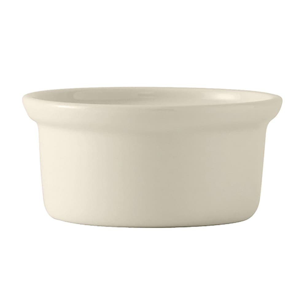 Tuxton BEB-1006 7 1/2 oz Round DuraTux®© Casserole Dish - Ceramic, American White/Eggshell