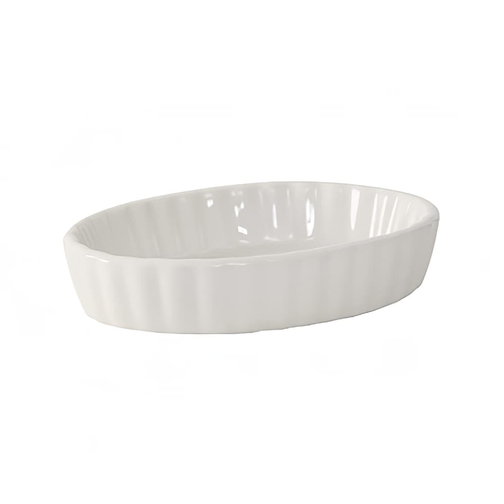 Tuxton BEK-0506 5 oz Oval DuraTux®© Crème Brulee Dish - Ceramic, Eggshell