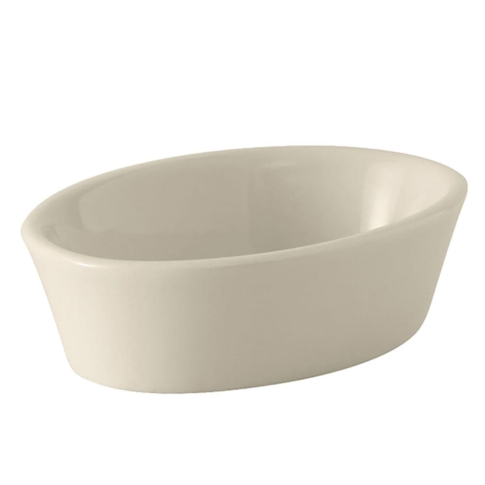 Tuxton BEK-060 7 oz. Oval, Ceramic Baking Dish, White