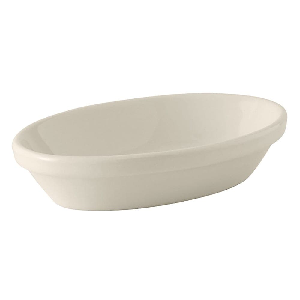 Tuxton BEK-0803 8 oz. Oval, Ceramic Baking Dish, White