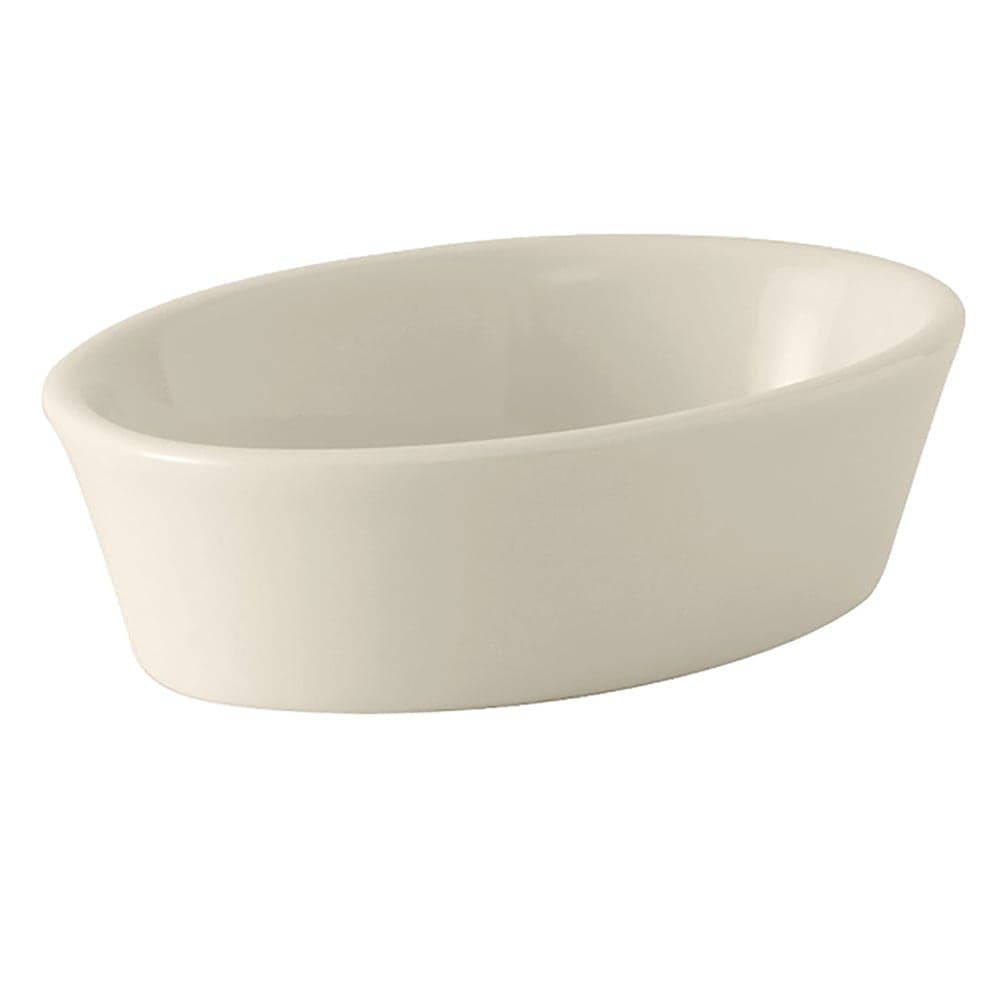 Tuxton BEK-100 10 oz. Oval, Ceramic Baking Dish, White