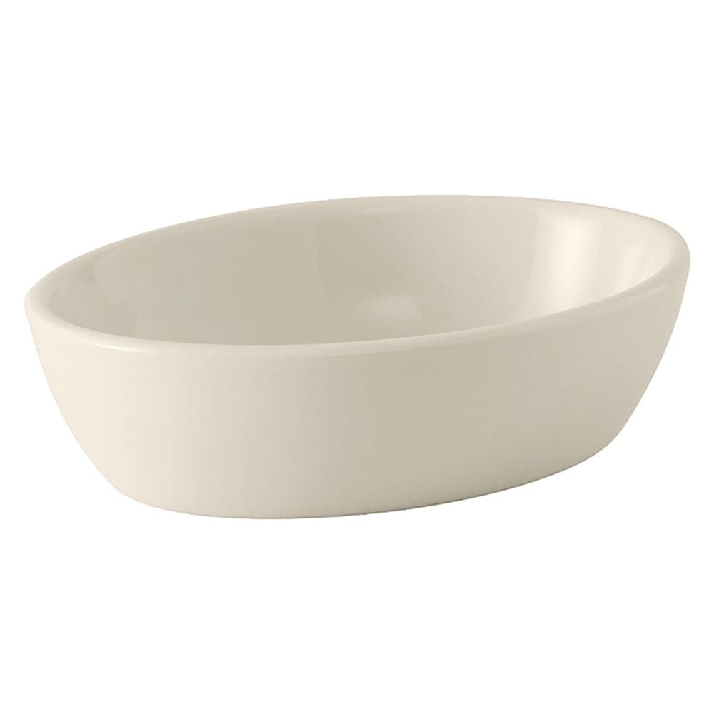 Tuxton BEK-160 16 oz. Oval, Ceramic Baking Dish, White