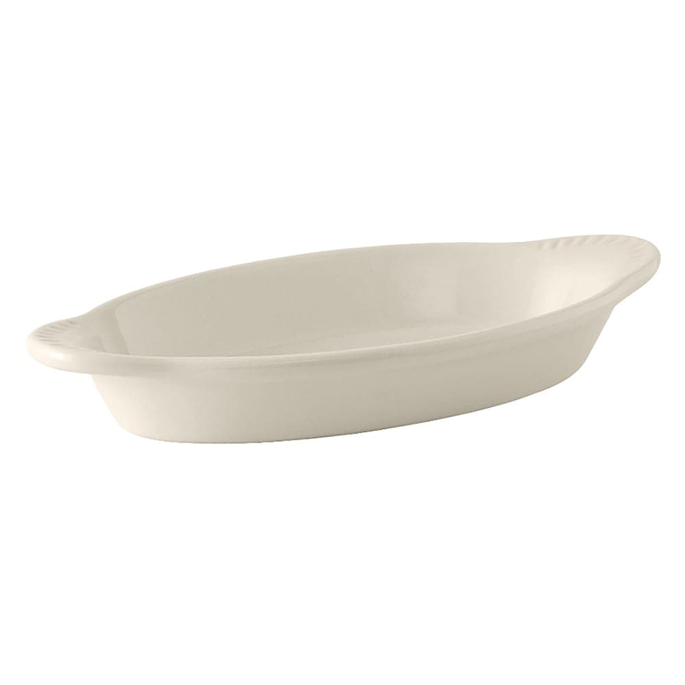 Tuxton BEN-150 17 oz. Oval, DuraTux®© Welsh Rarebit - Ceramic, American White/Eggshell