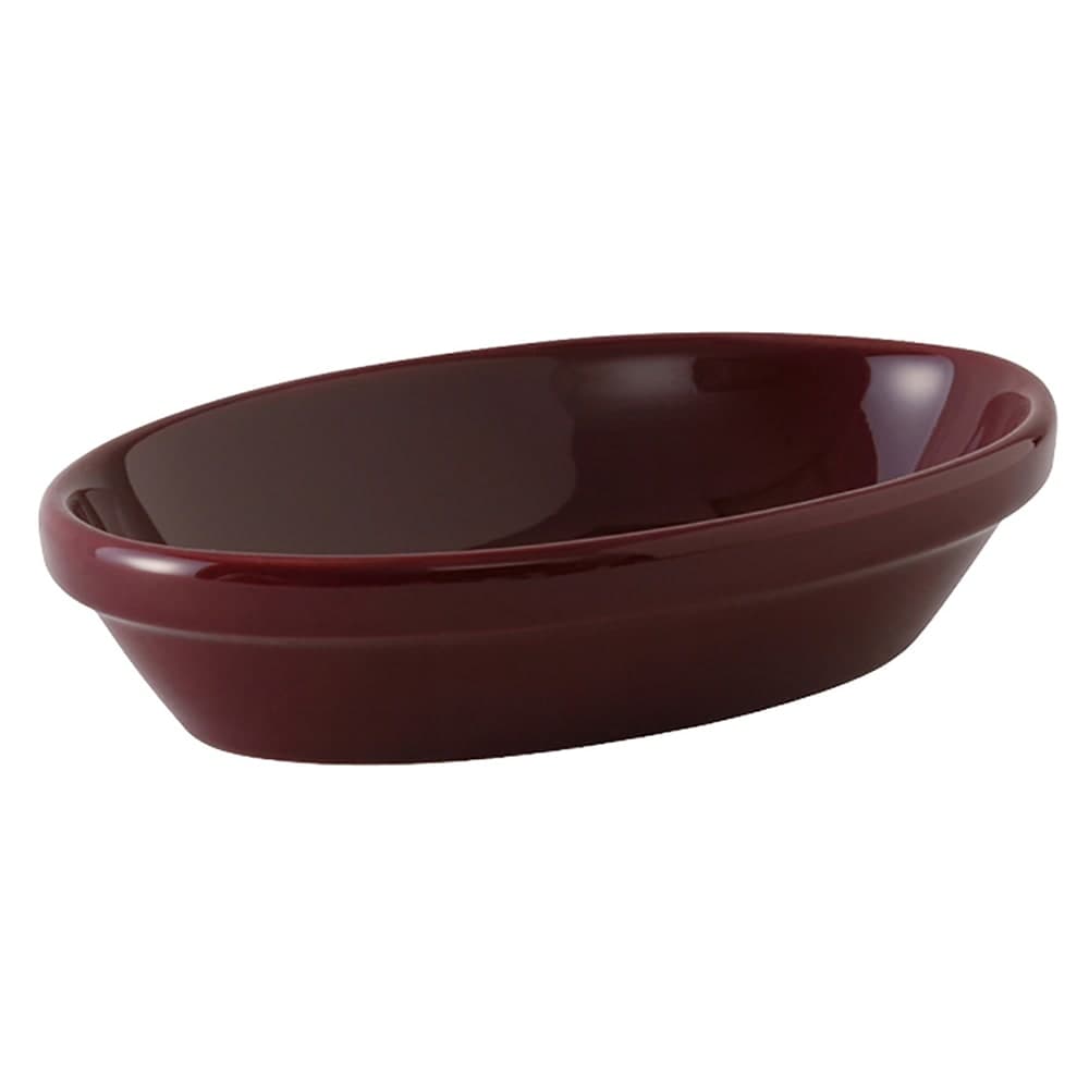 Tuxton BRK-0803 8 oz Oval TuxCare®© Casserole Dish - Ceramic, Burgundy