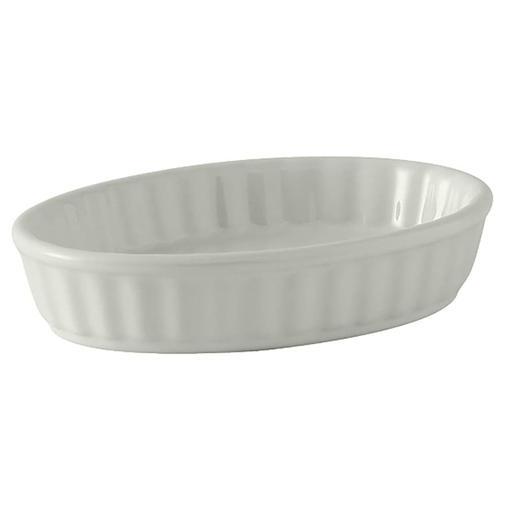 Tuxton BWK-0502 5 oz Oval Crème Brulee Dish - Ceramic, White